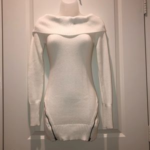 Cream Mini Sweater Dress